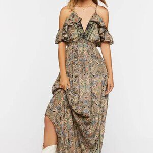 NWT Forever 21 Off Shoulder Maxi Dress- Size Medium